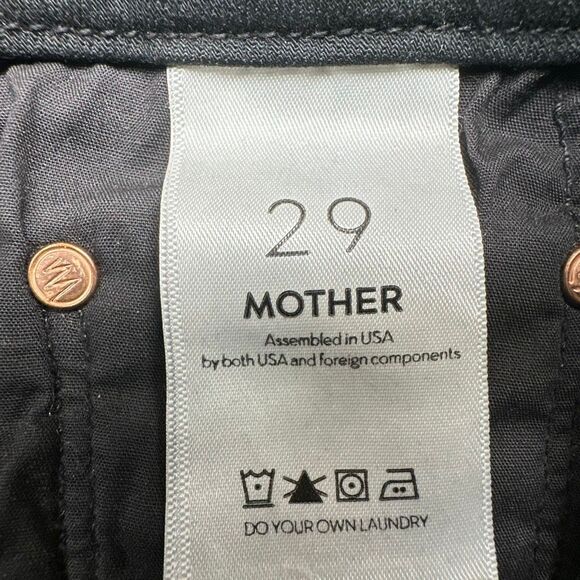MOTHER Jeans The Looker Ankle Fray 29 Black Guilty as Sin Stretch Made USA - Picture 13 of 16